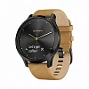 Часы Garmin Vivomove HR Premium черный оникс с светло-коричневым кожаным ремешком