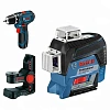 Лазерный уровень Bosch GLL 3-80 CG+BM 1+GSR12V (0.615.994.0L3)